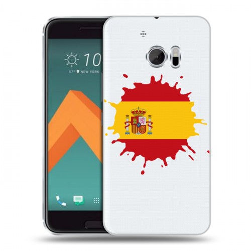 Полупрозрачный дизайнерский пластиковый чехол для HTC 10 флаг Испании