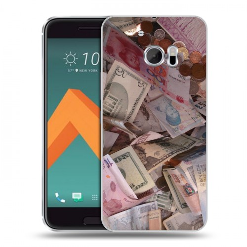 Дизайнерский пластиковый чехол для HTC 10 Текстуры денег