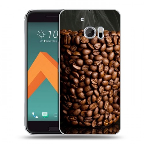 Дизайнерский пластиковый чехол для HTC 10 кофе текстуры