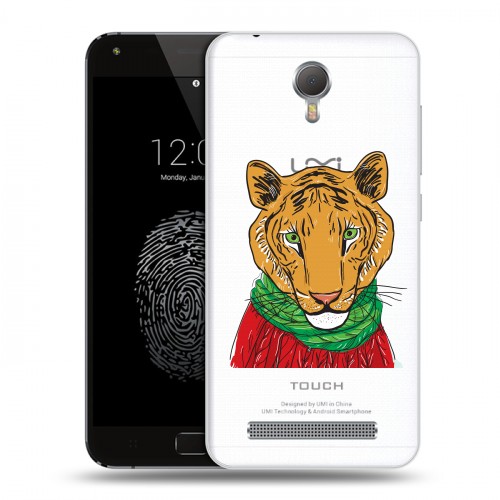 Полупрозрачный дизайнерский пластиковый чехол для Umi Touch Прозрачные тигры