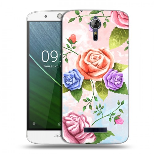 Дизайнерский силиконовый чехол для Acer Liquid Zest Plus Романтик цветы