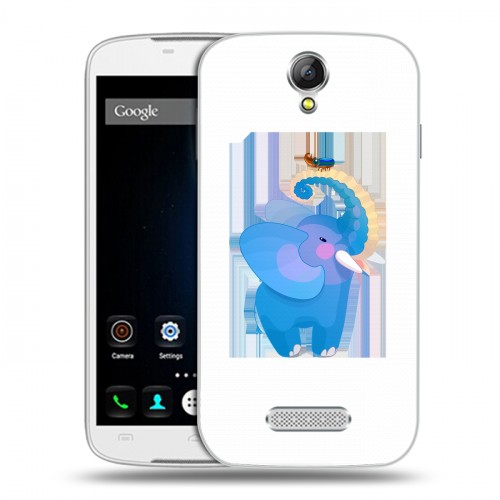 Полупрозрачный дизайнерский пластиковый чехол для Doogee X6 Прозрачные слоны