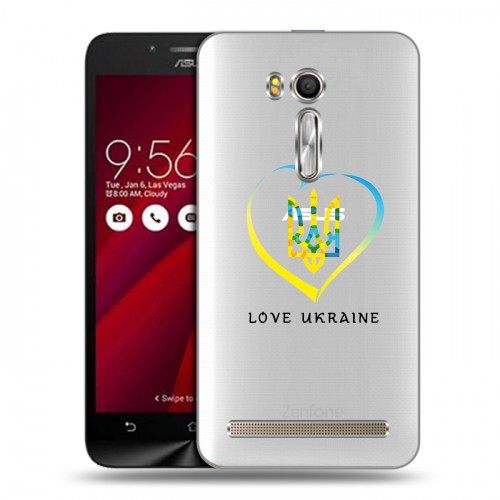 Полупрозрачный дизайнерский пластиковый чехол для ASUS Zenfone Go 5.5 Флаг Украины