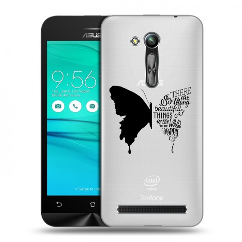 Полупрозрачный дизайнерский пластиковый чехол для ASUS ZenFone Go 4.5 ZB452KG прозрачные Бабочки 