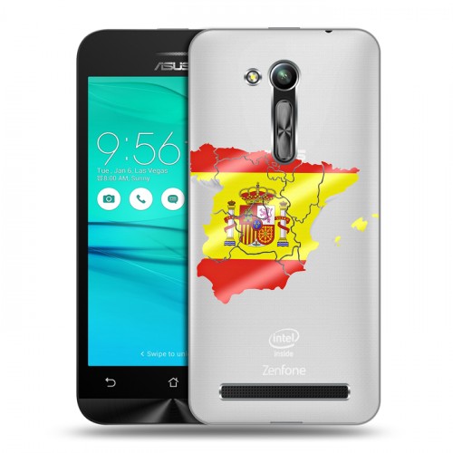 Полупрозрачный дизайнерский пластиковый чехол для ASUS ZenFone Go 4.5 ZB452KG флаг Испании
