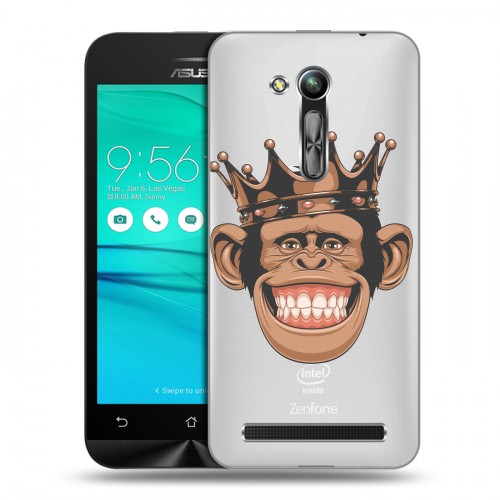 Полупрозрачный дизайнерский пластиковый чехол для ASUS ZenFone Go 4.5 ZB452KG Прозрачные обезьяны