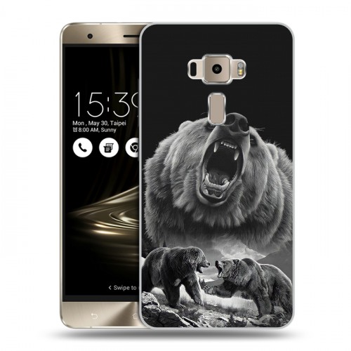 Дизайнерский пластиковый чехол для Asus ZenFone 3 Схватка медведей