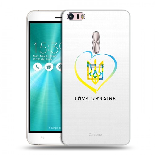 Полупрозрачный дизайнерский пластиковый чехол для Asus ZenFone 3 Ultra Флаг Украины