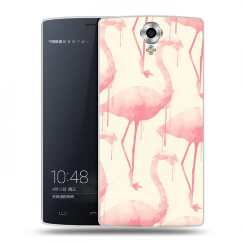 Дизайнерский силиконовый чехол для Homtom HT7 Розовые фламинго