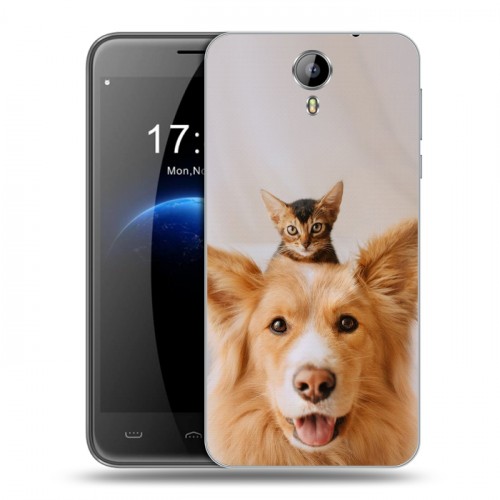 Дизайнерский силиконовый чехол для Homtom HT3 Собака и котенок