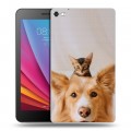 Дизайнерский силиконовый чехол для Huawei MediaPad T2 7.0 Pro Собака и котенок