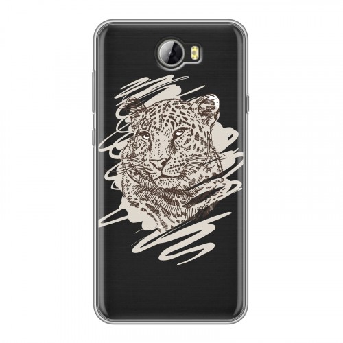 Дизайнерский силиконовый чехол для Huawei Y5 II Прозрачные леопарды