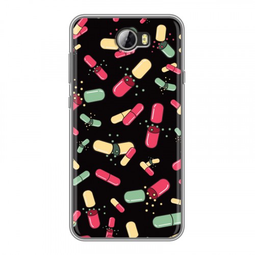 Дизайнерский пластиковый чехол для Huawei Y5 II Разноцветные таблетки