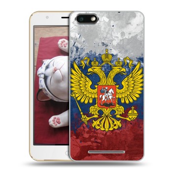 Дизайнерский силиконовый чехол для BQ Strike Российский флаг и герб (на заказ)