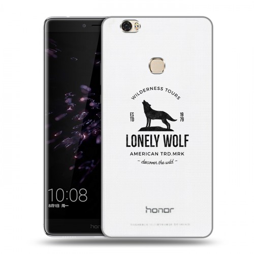 Полупрозрачный дизайнерский пластиковый чехол для Huawei Honor Note 8 Волки