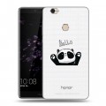 Полупрозрачный дизайнерский пластиковый чехол для Huawei Honor Note 8 Прозрачные панды - смайлики