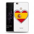 Полупрозрачный дизайнерский пластиковый чехол для Huawei Honor Note 8 флаг Испании