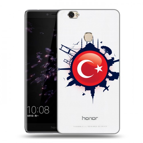 Полупрозрачный дизайнерский пластиковый чехол для Huawei Honor Note 8 Флаг Турции