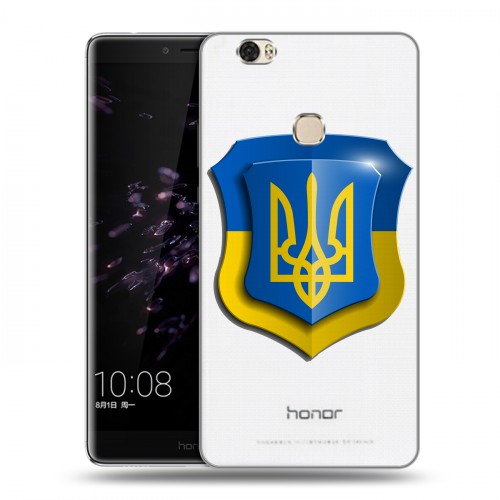 Полупрозрачный дизайнерский пластиковый чехол для Huawei Honor Note 8 Флаг Украины