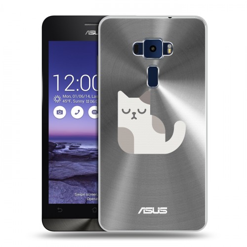 Полупрозрачный дизайнерский пластиковый чехол для Asus ZenFone 3 5.2 Прозрачные кошки