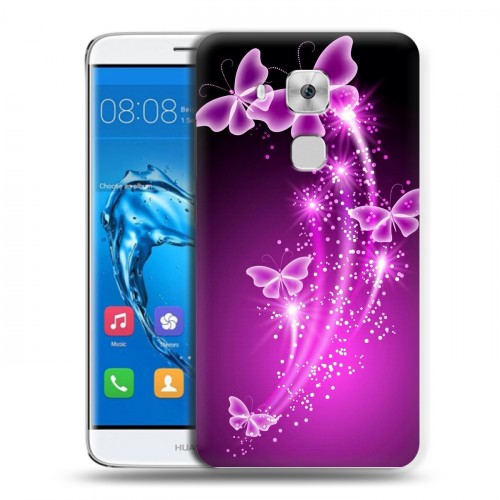 Дизайнерский пластиковый чехол для Huawei Nova Plus Бабочки фиолетовые