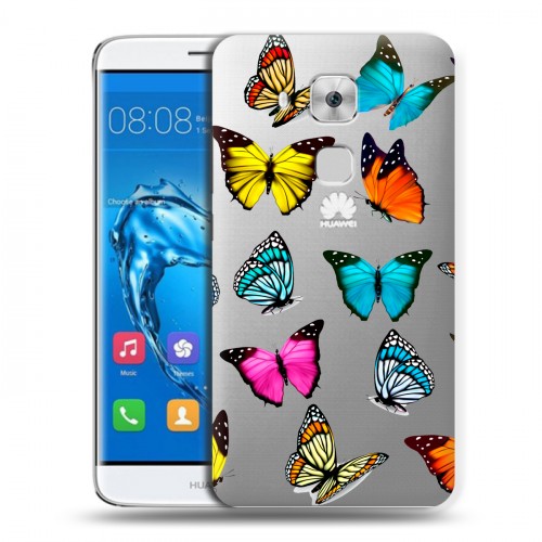 Полупрозрачный дизайнерский пластиковый чехол для Huawei Nova Plus прозрачные Бабочки 