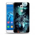 Дизайнерский пластиковый чехол для Huawei Nova Plus Волк и луна