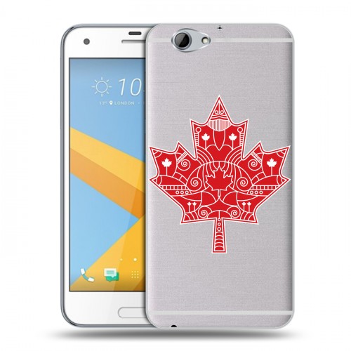 Полупрозрачный дизайнерский пластиковый чехол для HTC One A9S Флаг Канады