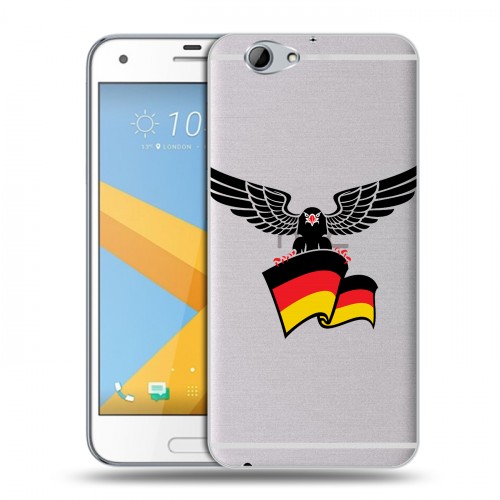 Полупрозрачный дизайнерский пластиковый чехол для HTC One A9S Флаг Германии