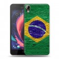 Дизайнерский пластиковый чехол для HTC Desire 10 Lifestyle Флаг Бразилии