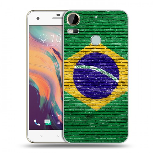Дизайнерский пластиковый чехол для HTC Desire 10 Pro Флаг Бразилии