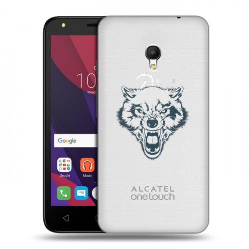 Полупрозрачный дизайнерский пластиковый чехол для Alcatel Pixi 4 (5) 5010D Волки