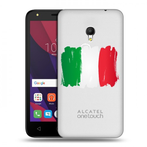 Полупрозрачный дизайнерский пластиковый чехол для Alcatel Pixi 4 (5) 5010D Флаг Италии