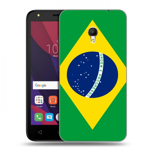Дизайнерский пластиковый чехол для Alcatel Pixi 4 (5) 5010D Флаг Бразилии