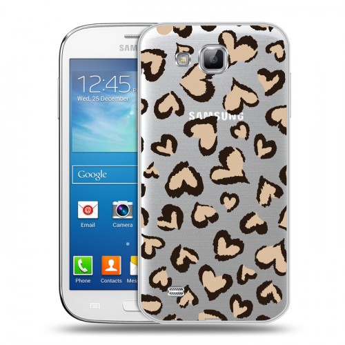 Полупрозрачный дизайнерский пластиковый чехол для Samsung Galaxy Premier Прозрачные леопарды