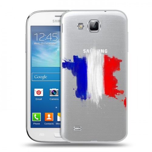 Полупрозрачный дизайнерский пластиковый чехол для Samsung Galaxy Premier Флаг Франции