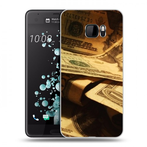 Дизайнерский пластиковый чехол для HTC U Ultra Текстуры денег