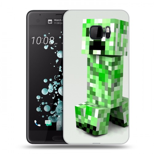 Дизайнерский пластиковый чехол для HTC U Ultra Minecraft