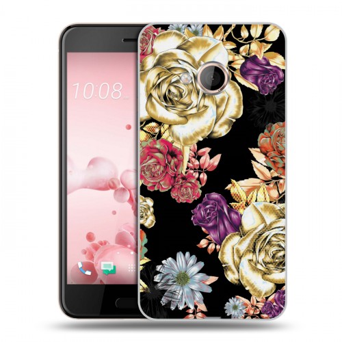 Дизайнерский силиконовый чехол для HTC U Play Цветочный арт-деко