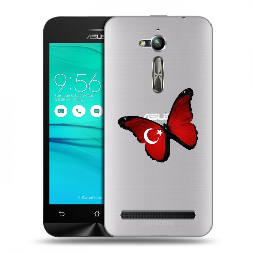 Полупрозрачный дизайнерский пластиковый чехол для ASUS ZenFone Go ZB500KL Флаг Турции