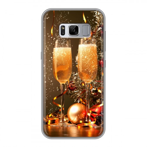 Дизайнерский силиконовый чехол для Samsung Galaxy S8 Plus Новогодние бокалы