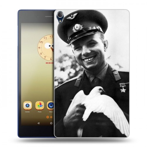 Дизайнерский силиконовый чехол для Lenovo Tab 3 8 Plus Юрий Гагарин