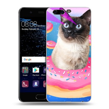 Дизайнерский силиконовый чехол для Huawei P10 Plus Космик кошки (на заказ)