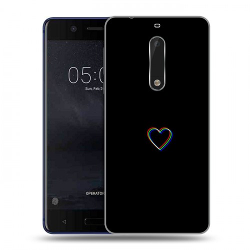 Дизайнерский пластиковый чехол для Nokia 5 Минимализм на черном