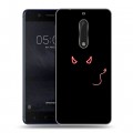 Дизайнерский пластиковый чехол для Nokia 5 Минимализм на черном
