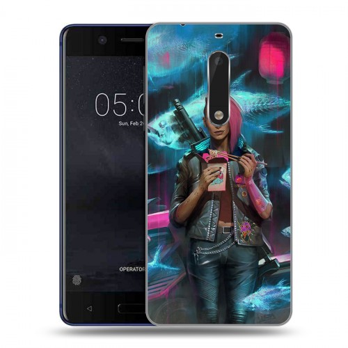 Дизайнерский пластиковый чехол для Nokia 5 Cyberpunk 2077