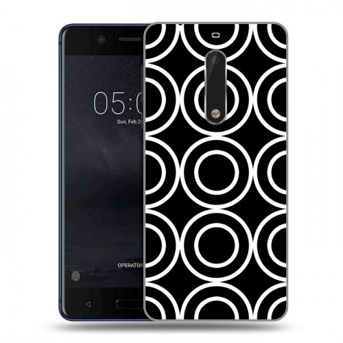 Дизайнерский пластиковый чехол для Nokia 5 Черно-белые фантазии