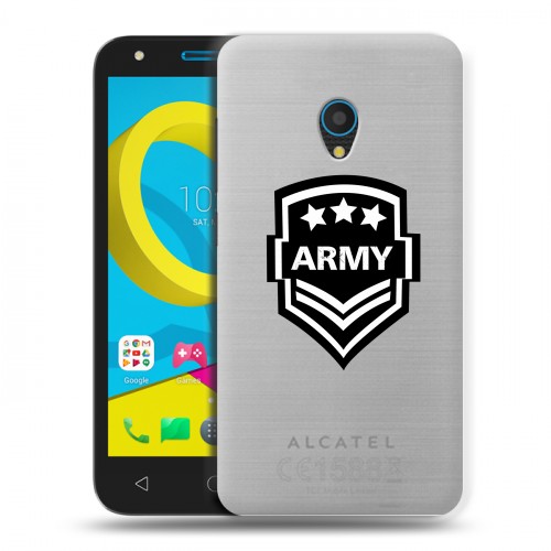 Полупрозрачный дизайнерский пластиковый чехол для Alcatel U5 Армия