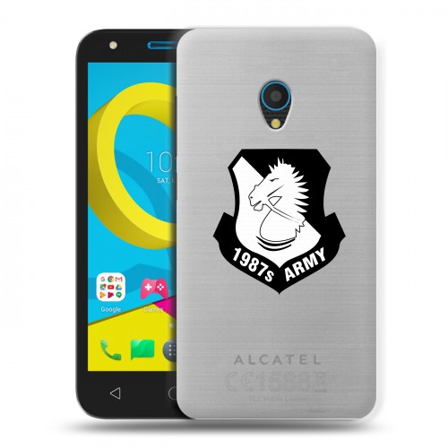 Полупрозрачный дизайнерский пластиковый чехол для Alcatel U5 Армия