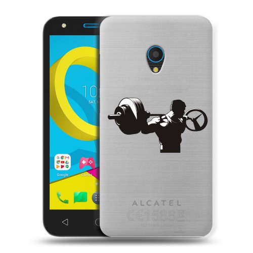 Полупрозрачный дизайнерский пластиковый чехол для Alcatel U5 Прозрачные пауэрлифтинг